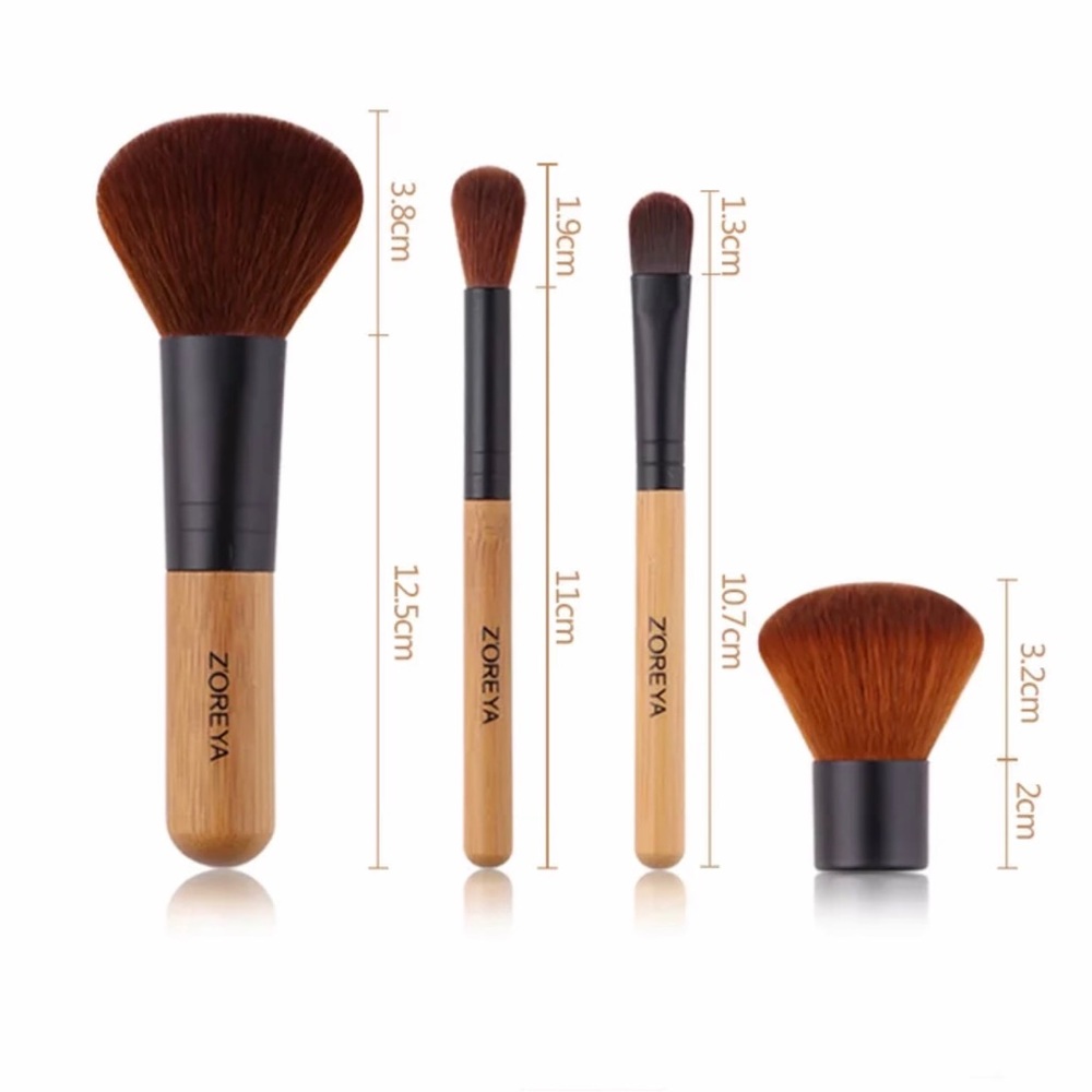 Zoreya 4 Piece Travel Makeup Brush Set - Picture 3 of 5